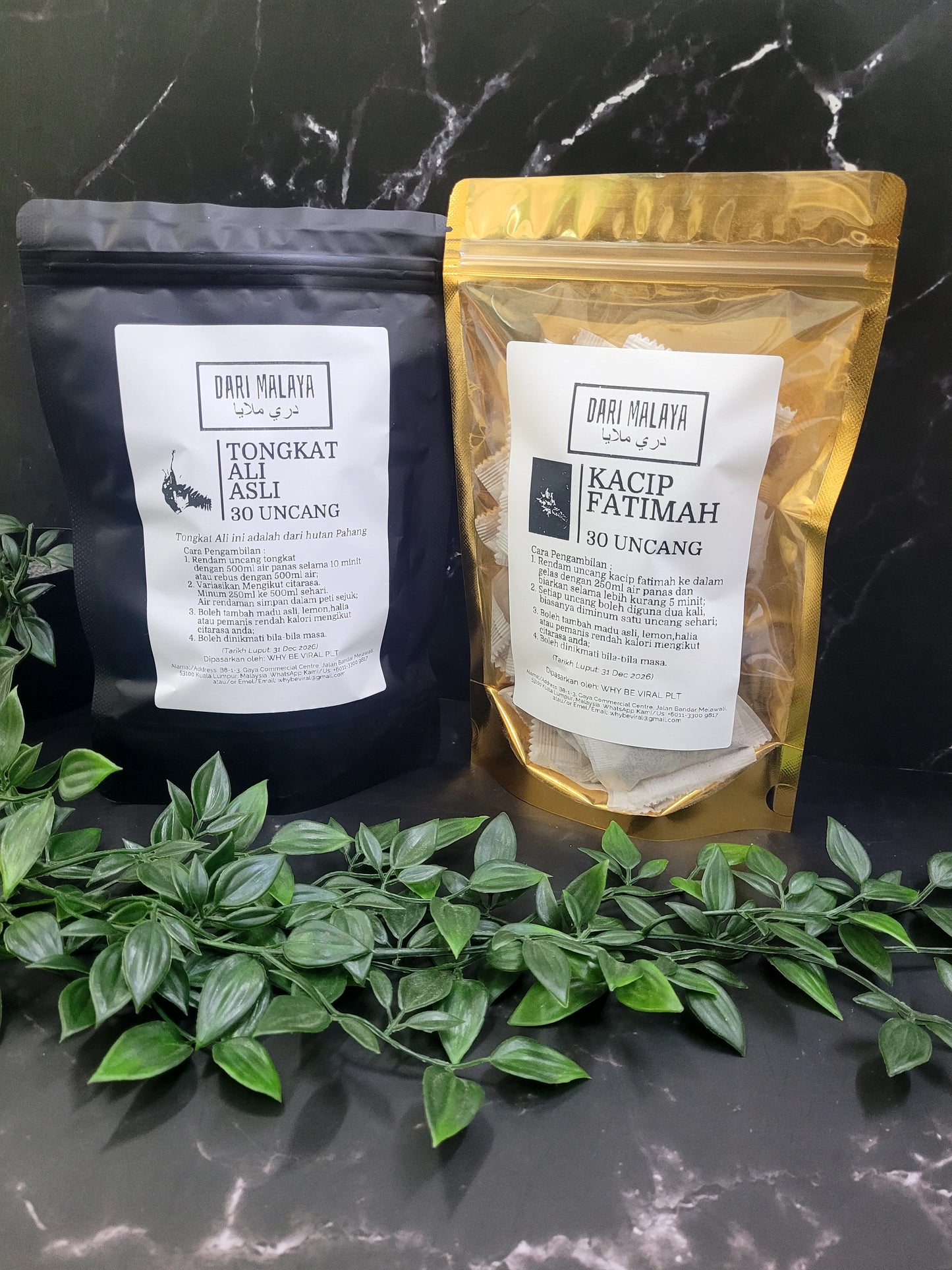 KOMBO TONGKAT ALI ASLI 30 UNCANG + KACIP FATIMAH 30 UNCANG