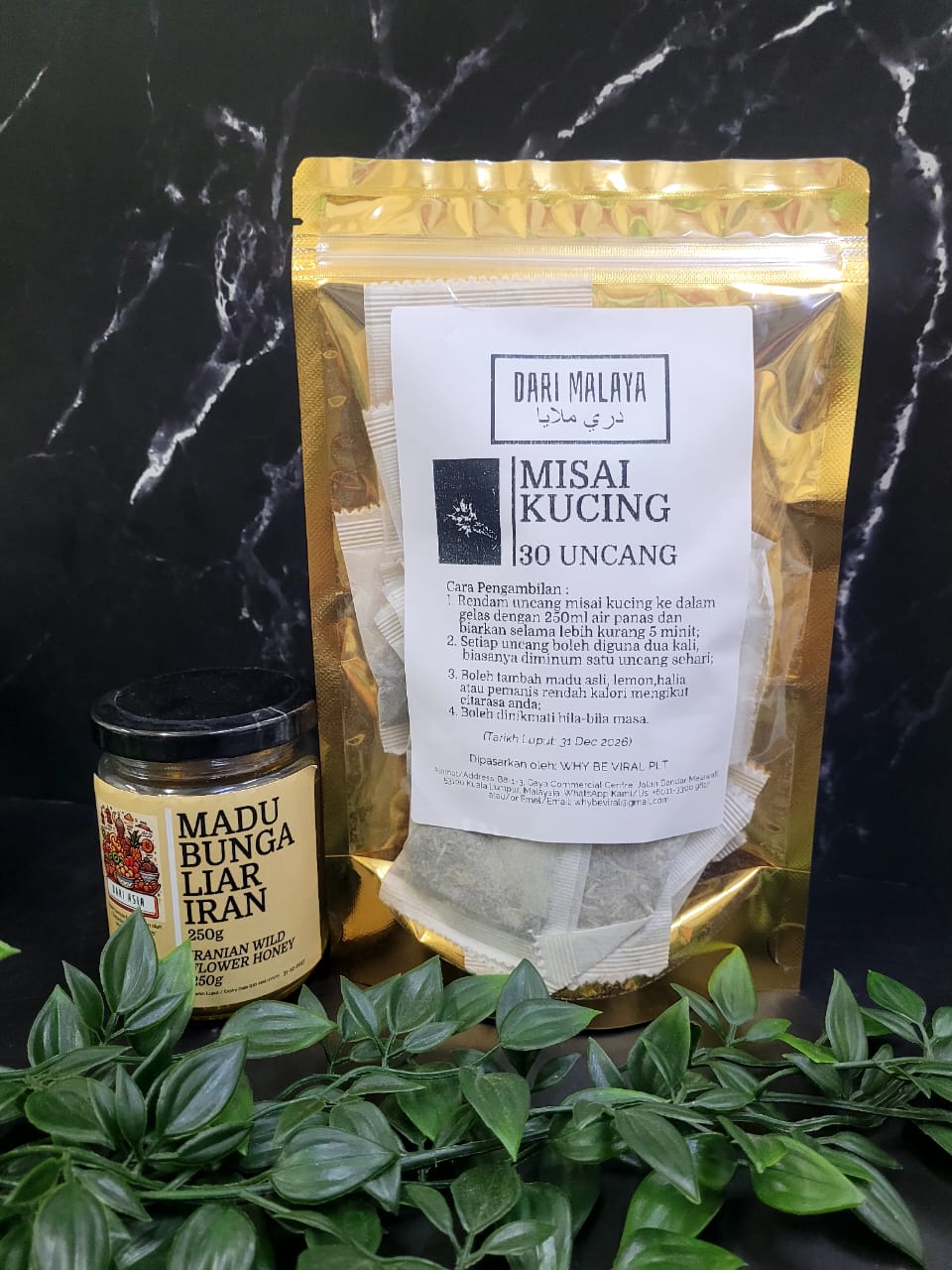 KOMBO MISAI KUCING 30 UNCANG + MADU BUNGA LIAR IRAN 250G