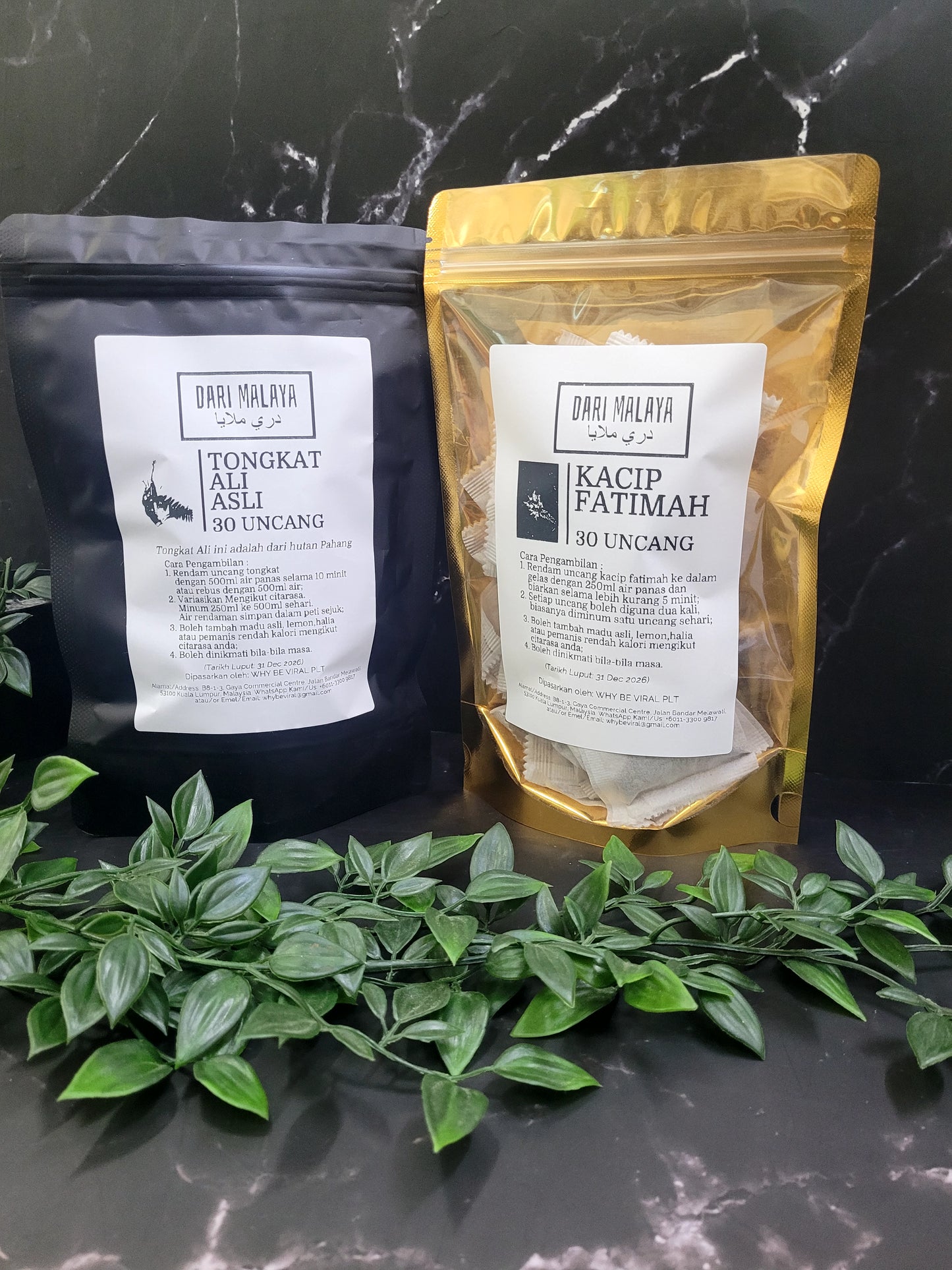 KOMBO TONGKAT ALI ASLI 30 UNCANG + KACIP FATIMAH 30 UNCANG