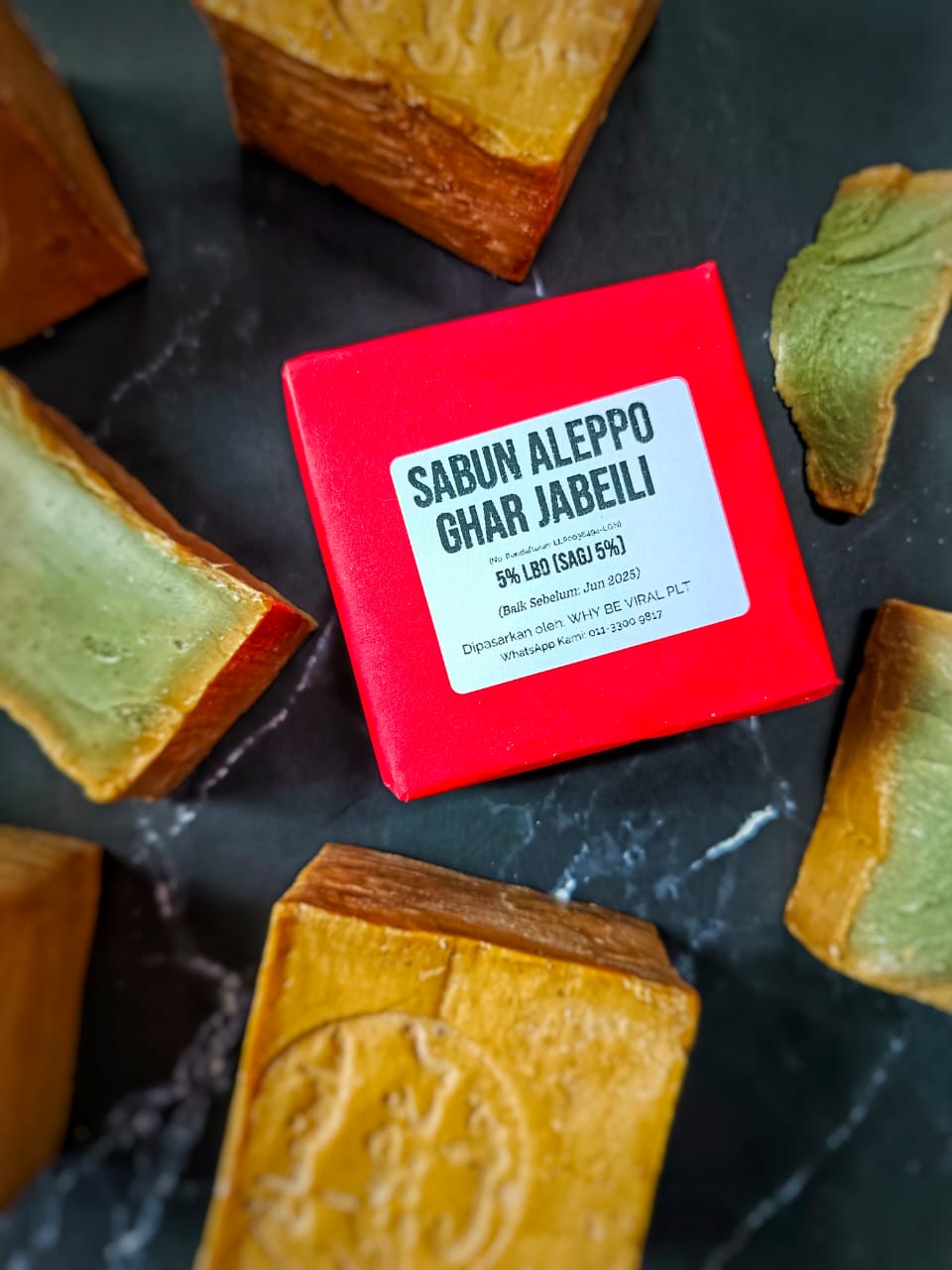 Sabun Aleppo Ghar Asli 5% Minyak Laurel 200gm