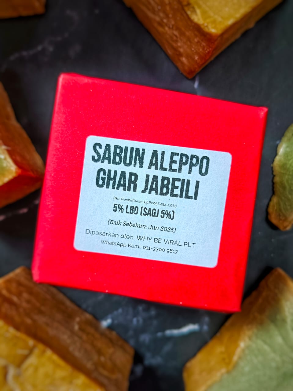 Kombo 2 Buku Sabun Aleppo Ghar Asli 5% Minyak Laurel 200gm