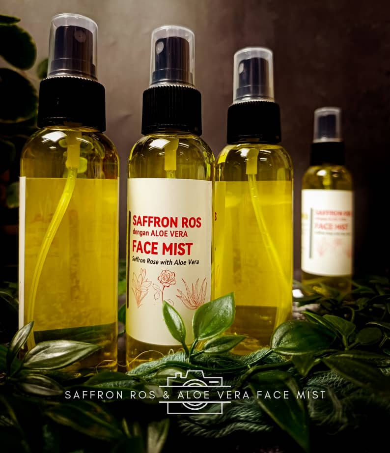 Saffron Ros Dengan Aloe Vera Face Mist (Semburan Muka) Dari Iran 100ML